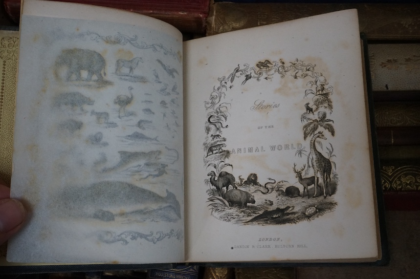 Buffon's Natural History ... pictorial engraved and printed titles, many illus.; original gilt pictorial and blind decorated cloth, 12mo. T.J. Allman, 1866; The Moss House; in which many of the works of nature are render